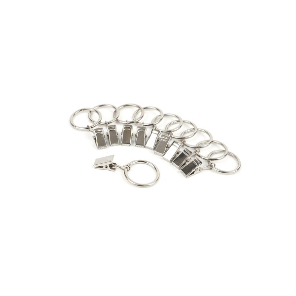 10P 원형 커튼링 집게 실버 3 x 25mm