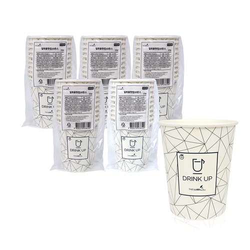 더웰 일회용핫컵330ml 10P 5개 일회용종이컵 테이크아웃컵 커피컵 음료컵