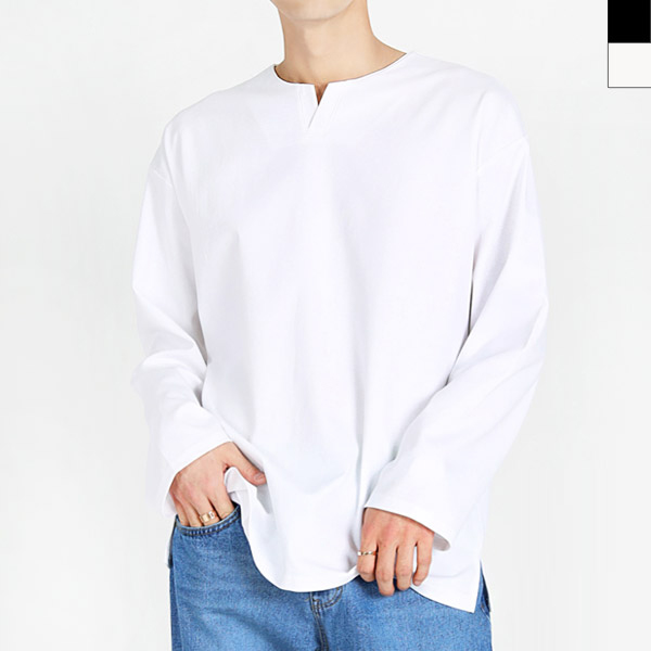 2L-TTA 1929 남성빅사이즈 트임긴팔티셔츠