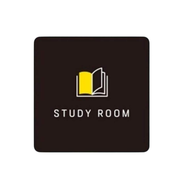 STUDY ROOM2 부착형 정사각 소형안내판 13x13cm 화이트