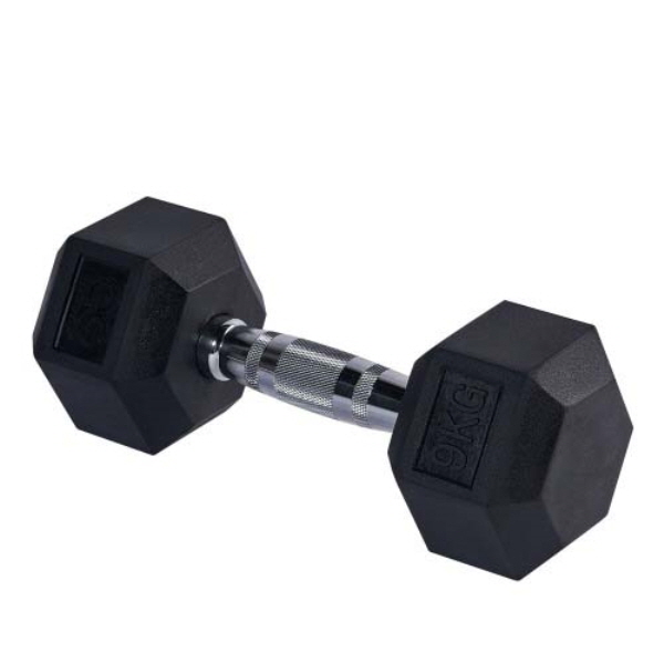 헬스 근력운동 홈트레이닝 고무 육각아령 9kg