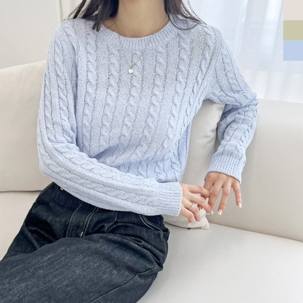 CAT 1008 여자부르클린 꽈배기니트