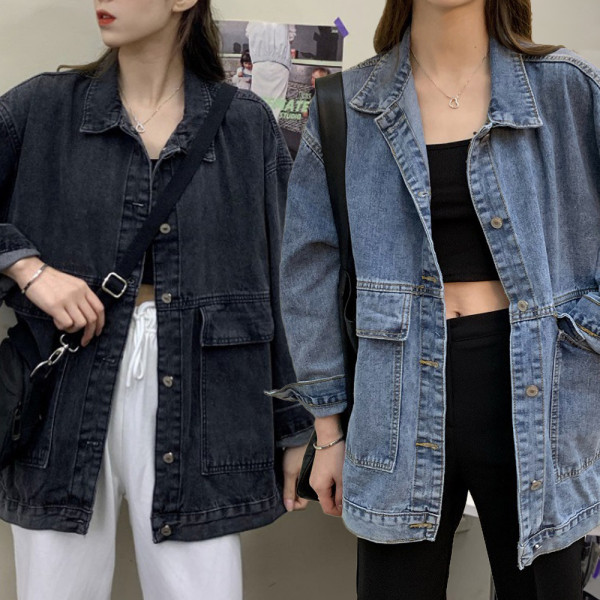 여성 데님 가을 간절기 루즈핏 청 자켓