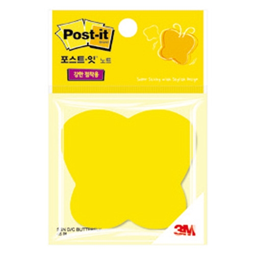 3M)포스트-잇 강한 점착용 모양노트(나비)