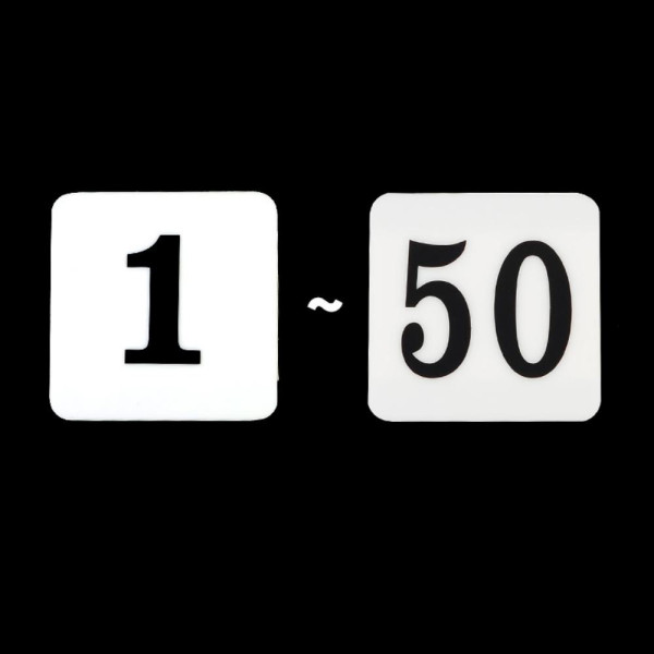 1P 사각 60mm 아크릴 번호판 1~50 49