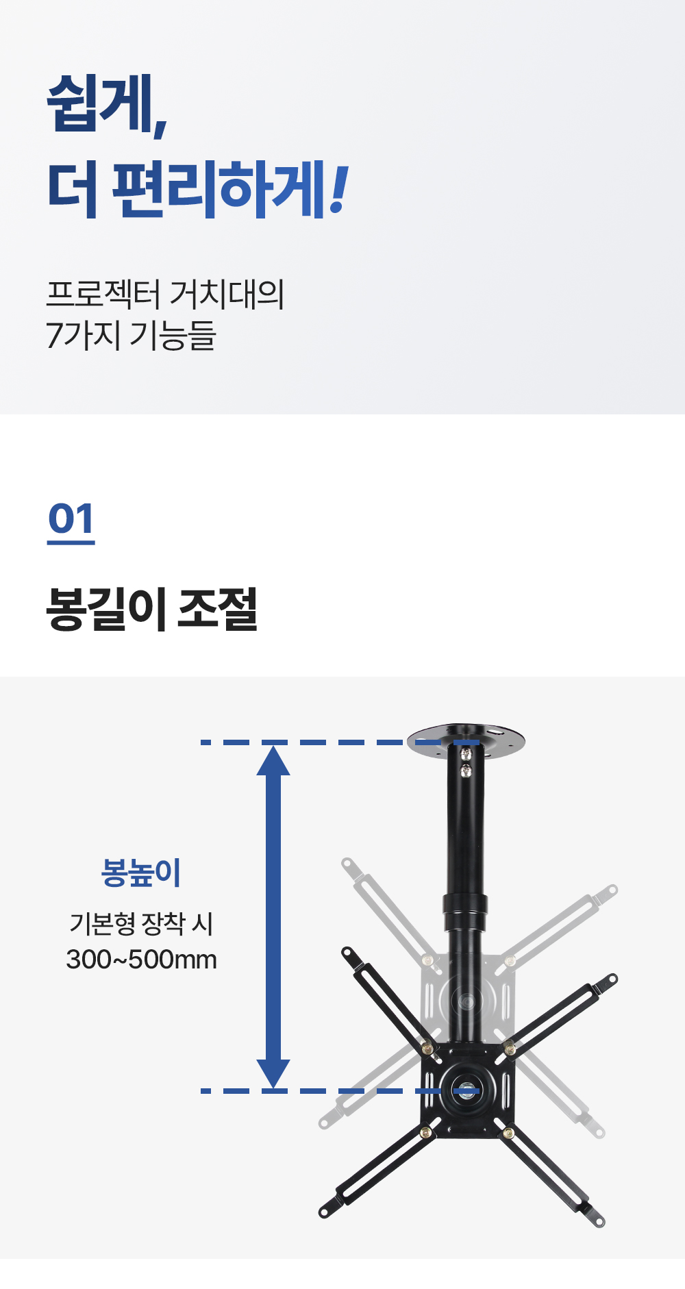 PJW-A,엔산벽형프로젝터거치대
