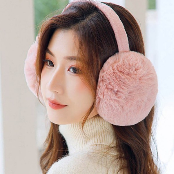 빅사이즈 마카롱 밍크퍼 귀도리 방한 털 접이식 귀마개 동글이 베이직 디자인 컬러감