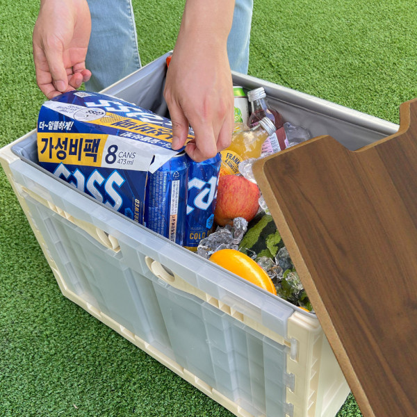캠핑 수납함 용품정리함 박스 63L 상판 방수팩