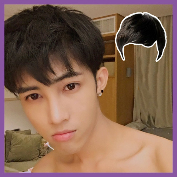 남성용 통가발 웨이브 펌 편한 티안나게 자연스러운 전체 정수리 가발 패션 뷰티 다운펌