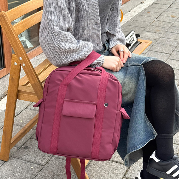 데일리 여성용 대학생 토트 백팩 직장인 가방 와인