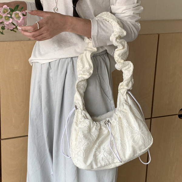 가벼운 숄더백 여성 여름 봄 여행 데일리 가방 ivory
