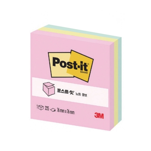 3M 포스트잇 노트 큐브 225매 76 76 225매