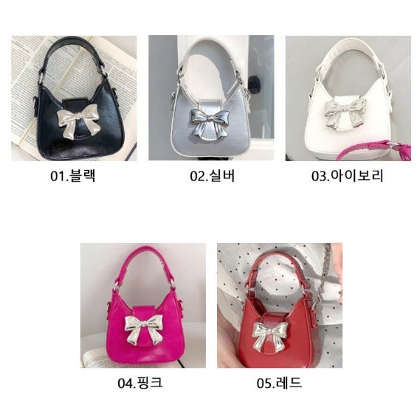 사랑스러운 리폰 포인트 장식 귀여운 미니 토트백 작은 사이즈로 휴대 간편한 실용적 스타일