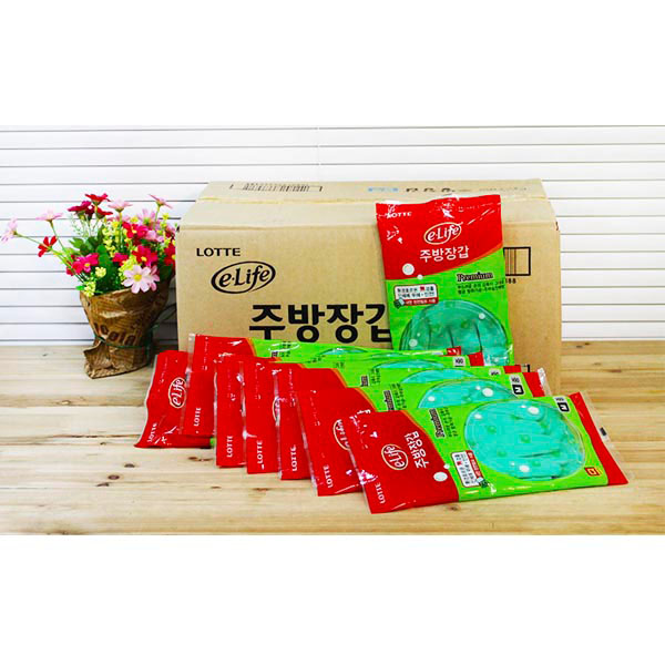 (BOX)롯데주방장갑 M_중(그린)_60개입