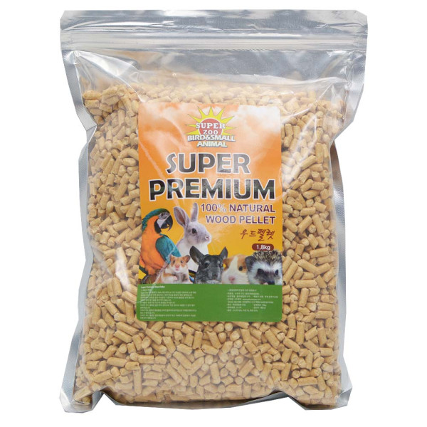 슈퍼주 프리미엄 소동물 바닥재 베딩 우드펠렛 1.8kg
