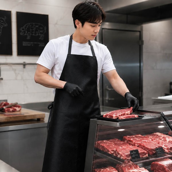 방수 오염방지 앞치마 심플한 디자인 작업 에이프런 BM-435