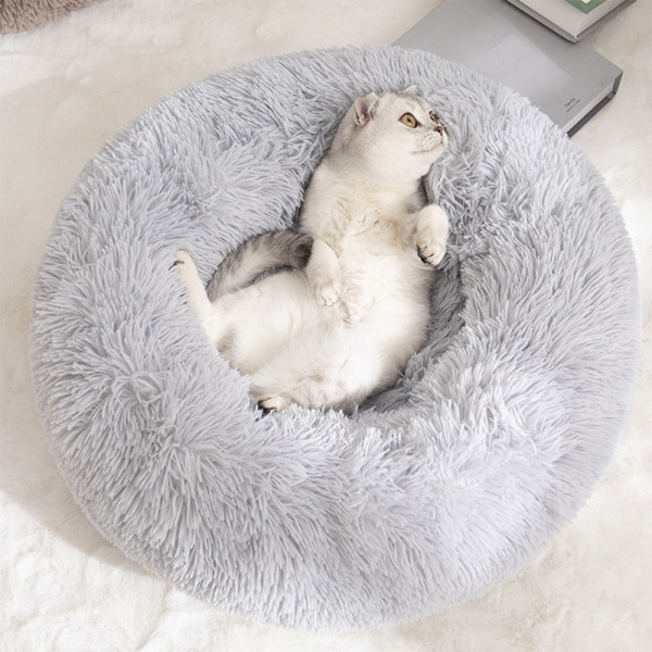 부드러운 강아지 고양이 도넛 방석 펫쿠션 50cm 베이지