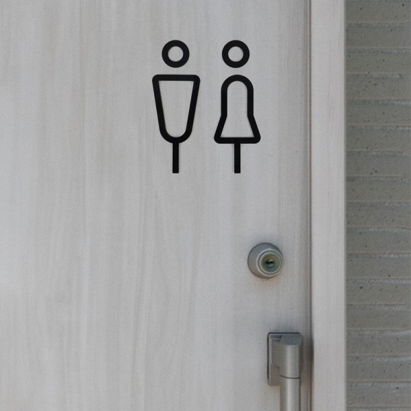 부착식 남여 블랙 입체사인