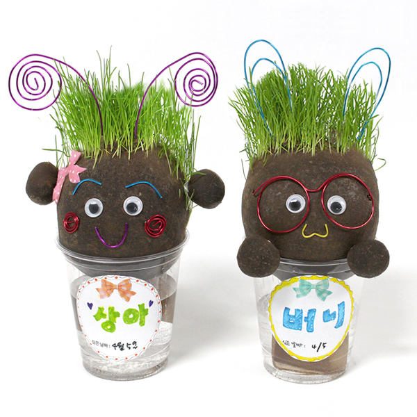 (SA) 와이어로꾸미는잔디인형(5인세트)