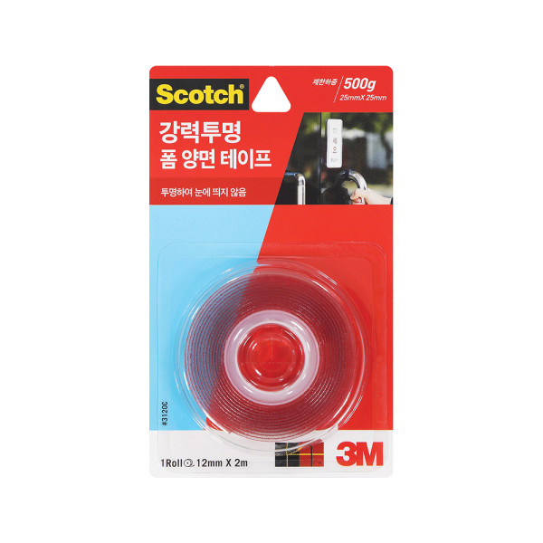 3M 스카치 강력 투명 폼 양면 테이프 3120C (12mm x 2m)