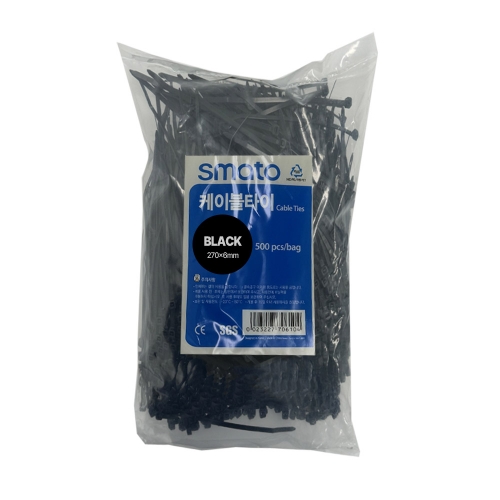 스마토 케이블타이 270mm 흑색 500개입 6mm