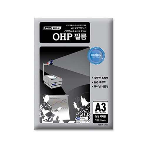 라미에이스 OHP 필름 낱장 복사용 100매 A3 100mic 297 420mm