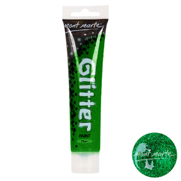 키즈맘아트 미술놀이 몽마르뜨 반짝이 물감 75ml 초록색
