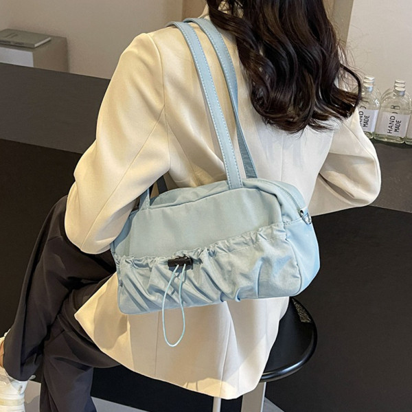 여성 캐주얼 가벼운 크로스 숄더 백 천 가방 블루