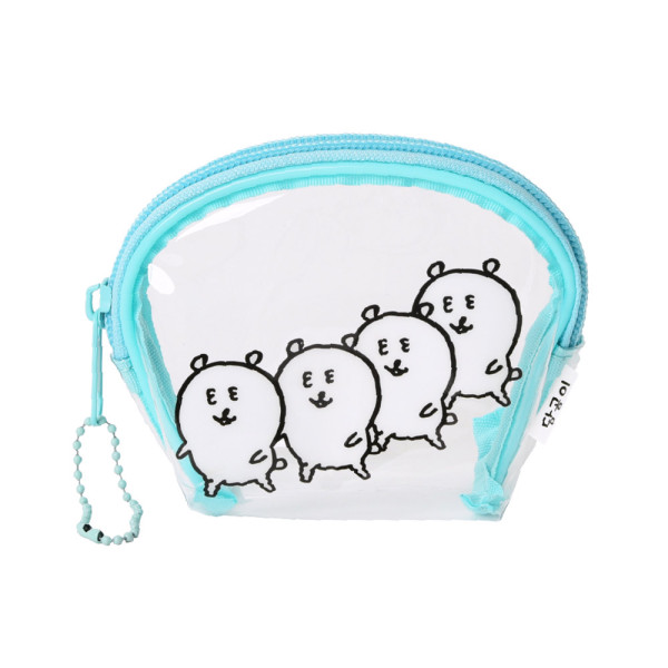 담곰이 민트 반원 투명 파우치