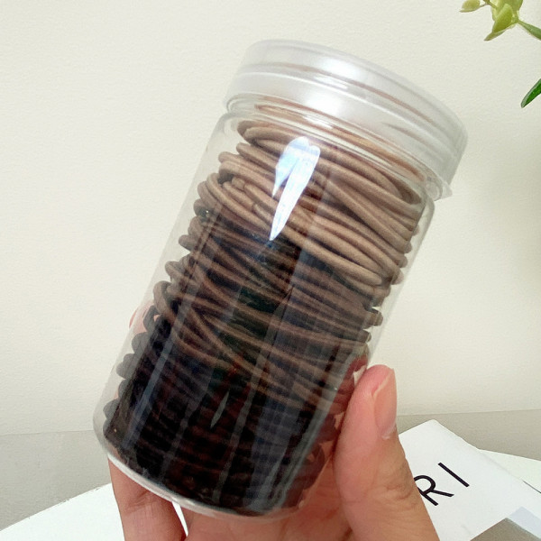 대용량 머리 끈 데일리 헤어 고무줄 100p 세트 브라운