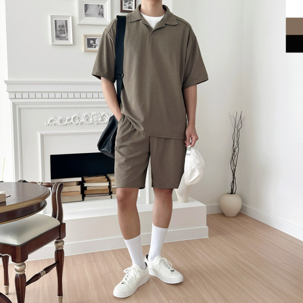 ACC SS1016M 여름 데일리 카라넥 반팔 반바지 세트