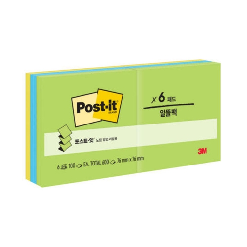 3M 포스트잇 팝업리필 플로랄판타지 R330 6 76 76
