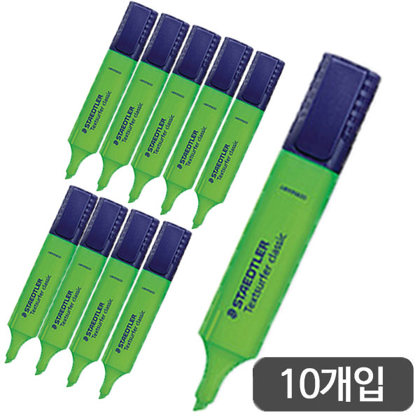 스테들러)형광펜(364-5/녹색)-다스(10개입)