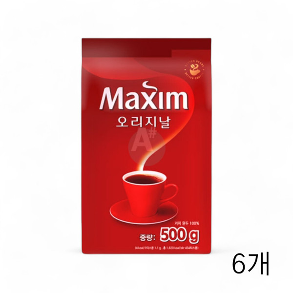 맥심 오리지널 커피 500g X 6개 사무실 인스턴트커피 알커피 가루커피 탕비실커피