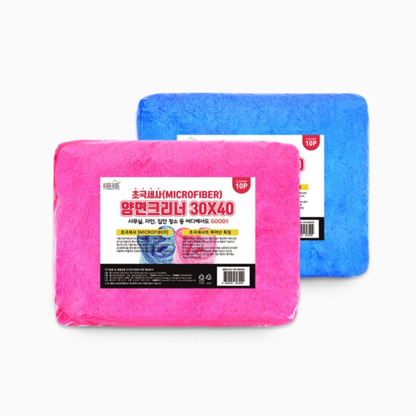 초극세사 양면크리너 30x40 블루 10P