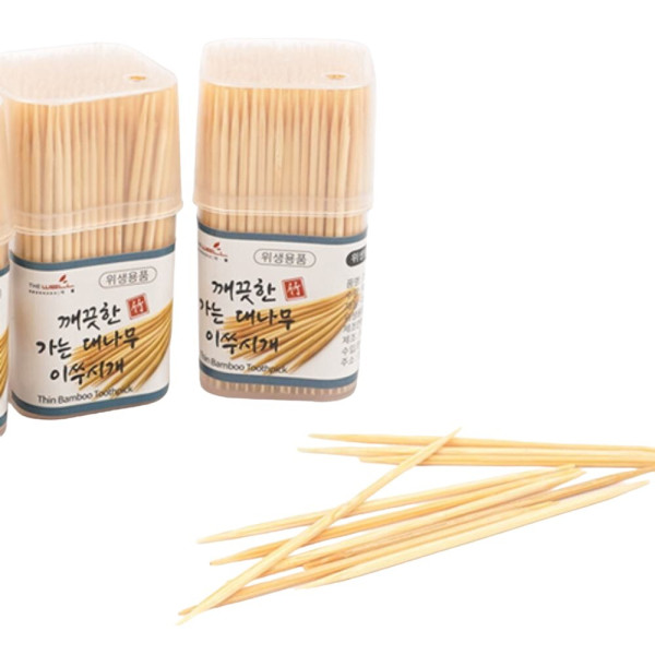 일회용 가는 대나무 요지 이쑤시개 3통 식당 이쑤시개 보관 요지케이스