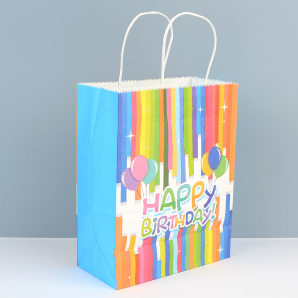 레인보우 생일축하 종이 선물백