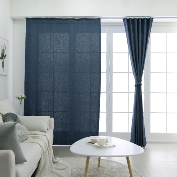 숲속엔 항균 피톤치드커튼 블루 나비주름 75x230cm 1장