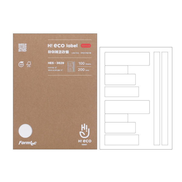 폼텍 하이에코 화일인덱스용라벨 HES-3629 A4 100매