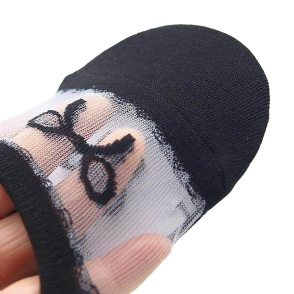 여성용 리본 발등메쉬 페이크삭스 양말 블랙 1켤레