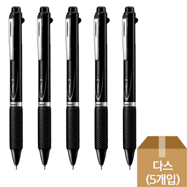 펜텔)에너겔 3색 중성펜(XBLC35A/0.5mm/블랙)-다스(5개입)