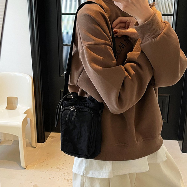 여성 가벼운 미니 크로스 백 여행 폰 가방 블랙