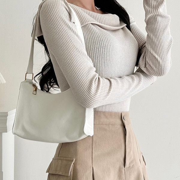 여성 데일리 에나멜 숄더 백 대학생 여자 가방 화이트