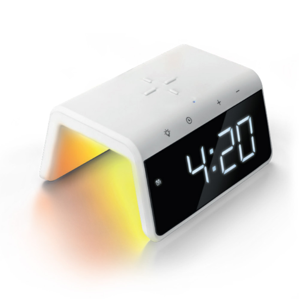 고속 무선충전기 거치대 LED 인테리어 무드등 알람 탁상시계 AL700