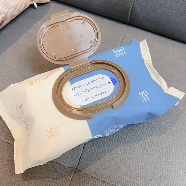 맑은하루 프리미엄엠보싱물티슈캡90매