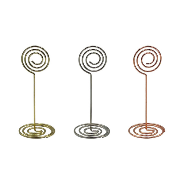 가격표 명함 메모꽂이 쇼클립 스탠드 원형 실버