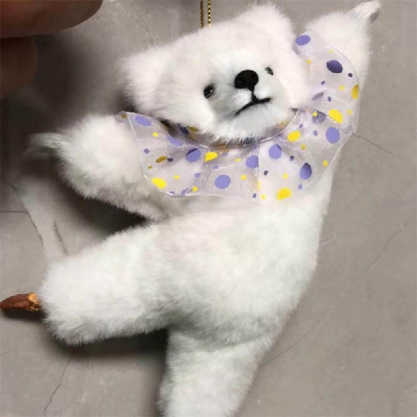 자동차 곰인형 차꾸미기 룸미러걸이 화이트 차꾸템