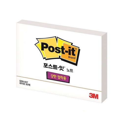 3M 포스트잇 슈퍼스티키 657 SSN 화이트 점착식 메모지 102 76 90매