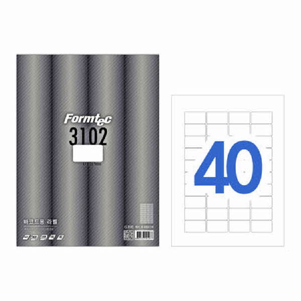 라벨지 바코드용 40칸 100매 LS-3102 폼텍