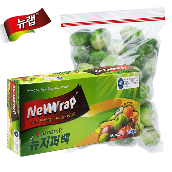 뉴랩 다회용 뉴 지퍼백 대용량100매 30x35 비닐백